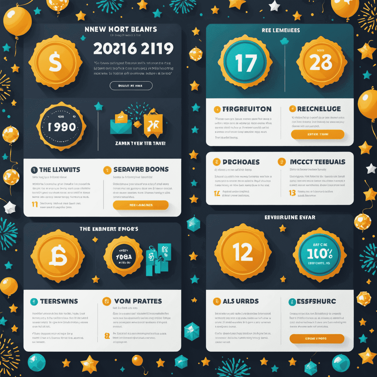 An infographic-style image displaying various bonus tiers with corresponding rewards. Each tier is represented by a different color and icon, showcasing the progression of rewards in the xtormgain New Year's Eve program.